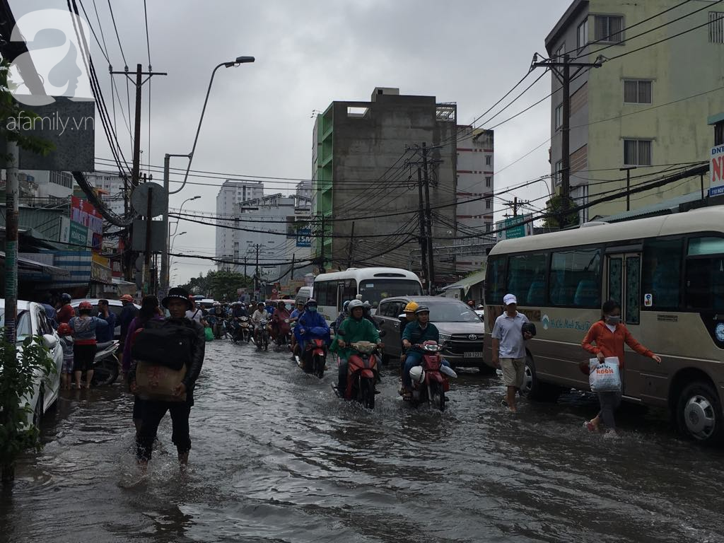 Sáng thứ 2 kinh hoàng: Kẹt xe, ngập nước, chết máy nằm la liệt, người Sài Gòn khốn khổ sau bão số 9 - Ảnh 22.