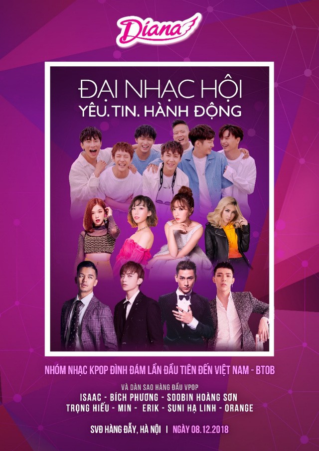 Diana tổ chức đại nhạc hội với sự tham gia của nhóm nhạc Hàn Quốc BTOB và EXID - Ảnh 2. Diana tổ chức đại nhạc hội với sự tham gia của nhóm nhạc Hàn Quốc BTOB và EXID - Ảnh 2.