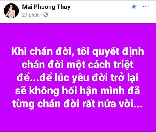 Hậu scandal tình ái với Noo Phước Thịnh, Mai Phương Thúy bất ngờ than chán đời triệt để - Ảnh 1.