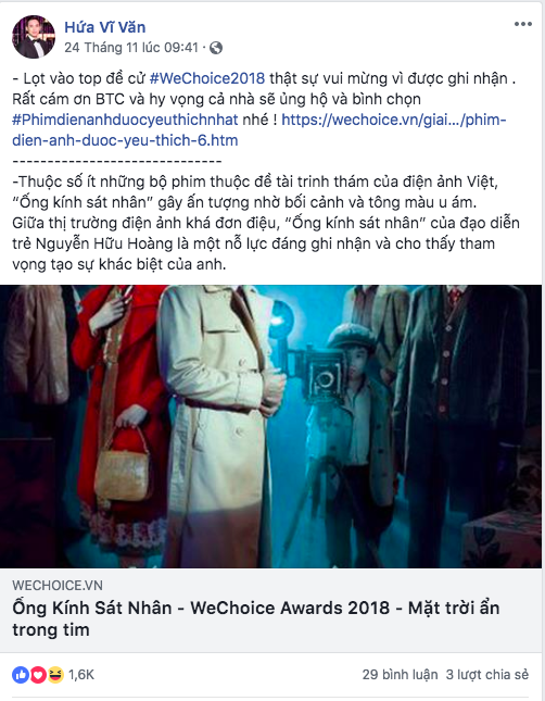 Nghệ sĩ Vbiz đồng loạt kêu gọi fan đề cử, quyết ẵm giải thưởng tại WeChoice Awards 2018 - Ảnh 9. Nghệ sĩ Vbiz đồng loạt kêu gọi fan đề cử, quyết ẵm giải thưởng tại WeChoice Awards 2018 - Ảnh 9.