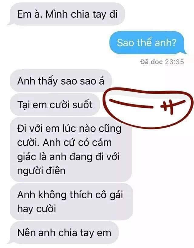Luôn miệng cười, cô gái bị bạn trai chia tay vì Đi với em, anh có cảm giác như đi với người điên - Ảnh 1. Luôn miệng cười, cô gái bị bạn trai chia tay vì Đi với em, anh có cảm giác như đi với người điên - Ảnh 1.