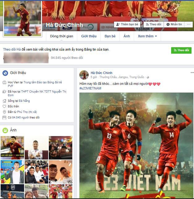 Ngay sau chiến thắng, profile của các cầu thủ U23 được chia sẻ liên tục, facebook cá nhân cũng tăng follow ầm ầm - Ảnh 39.