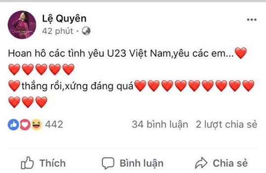 Hoa hậu Mỹ Linh, Á hậu Huyền My, MC Phan Anh và hàng loạt sao Việt phấn khích với chiến thắng lịch sử của U23 Việt Nam  - Ảnh 13.