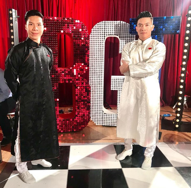 Hoàng tử xiếc Quốc Cơ - Quốc Nghiệp diện áo dài Việt tại Britains Got Talent - Ảnh 2. Hoàng tử xiếc Quốc Cơ - Quốc Nghiệp diện áo dài Việt tại Britains Got Talent - Ảnh 2.