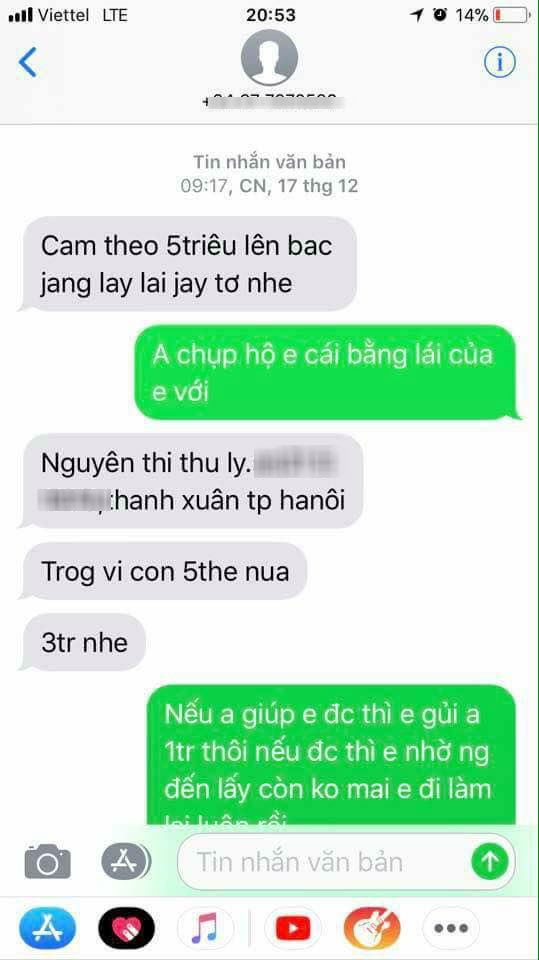Đôi vợ chồng trẻ nhặt được túi xách, cuỗm luôn điện thoại và ví của khổ chủ còn bắt chuộc 5 triệu để lấy giấy tờ khiến dân mạng bức xúc - Ảnh 3. Đôi vợ chồng trẻ nhặt được túi xách, cuỗm luôn điện thoại và ví của khổ chủ còn bắt chuộc 5 triệu để lấy giấy tờ khiến dân mạng bức xúc - Ảnh 3.