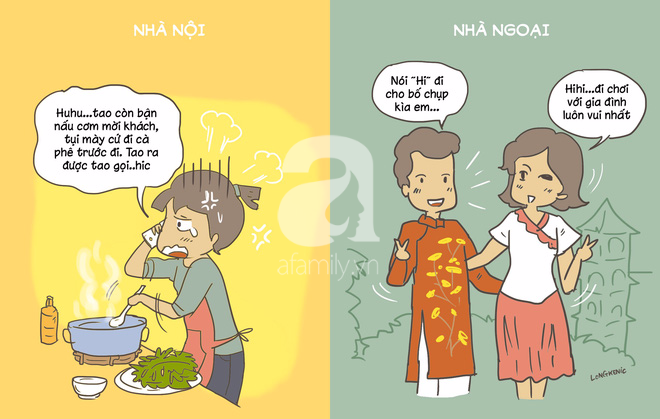 Tranh vui: Khác biệt to đùng giữa ăn Tết nhà nội và nhà ngoại, nàng dâu nào cũng phải gật gù khen đúng - Ảnh 5. Tranh vui: Khác biệt to đùng giữa ăn Tết nhà nội và nhà ngoại, nàng dâu nào cũng phải gật gù khen đúng - Ảnh 5.