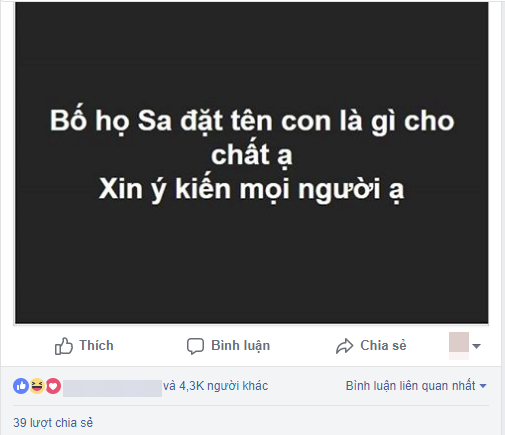 Nhờ cư dân mạng tư vấn đặt tên con họ Sa, ông bố nhận được cái kết cười ra nước mắt - Ảnh 1.