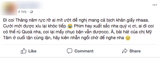 Sau buổi công chiếu, cả facebook đã tràn ngập lời khen dành cho Tháng Năm Rực Rỡ - Ảnh 2.