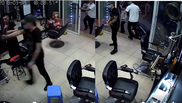 Hà Nội: Kinh hãi kẻ tình nghi bịt mặt xông vào quán cắt tóc tấn công nhân viên  - Ảnh 3.