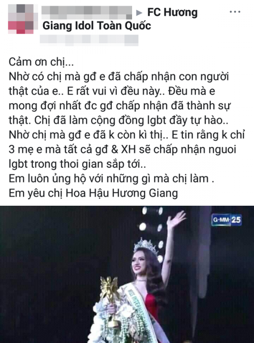  Hoa hậu Hương Giang sởn da gà đọc thư fan: Nhờ chị mà gia đình chấp nhận giới tính thật của em - Ảnh 3.