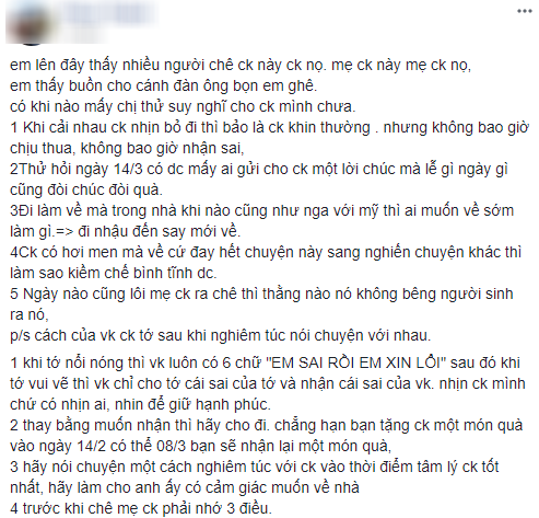 Can đảm đăng đàn dạy chị em cách nhịn chồng trong một hội nhóm toàn phụ nữ, anh chàng này liền bị ném đá không thương tiếc - Ảnh 1.