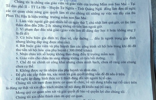 Vụ hiệu trưởng gợi ý phá thai: Nhiều giáo viên còn tố cáo bị ép làm ngoài giờ - Ảnh 1.