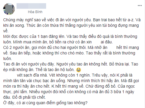 Khinh bạn trai đi ăn mà lại xin nilon gói đồ thừa mang về, cô gái trẻ bị mắng cho xấu hổ - Ảnh 3.