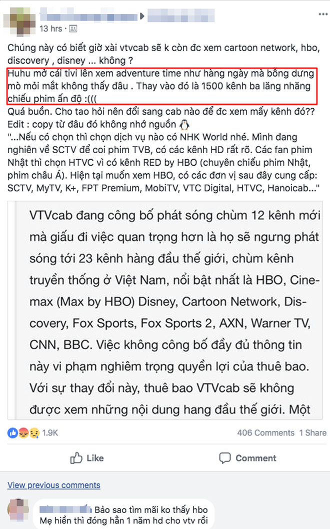 Người xem VTVcab bức xúc trước sự biến mất của 23 kênh truyền hình: Không ai nhận được bất kì thông báo nào cả! - Ảnh 2.