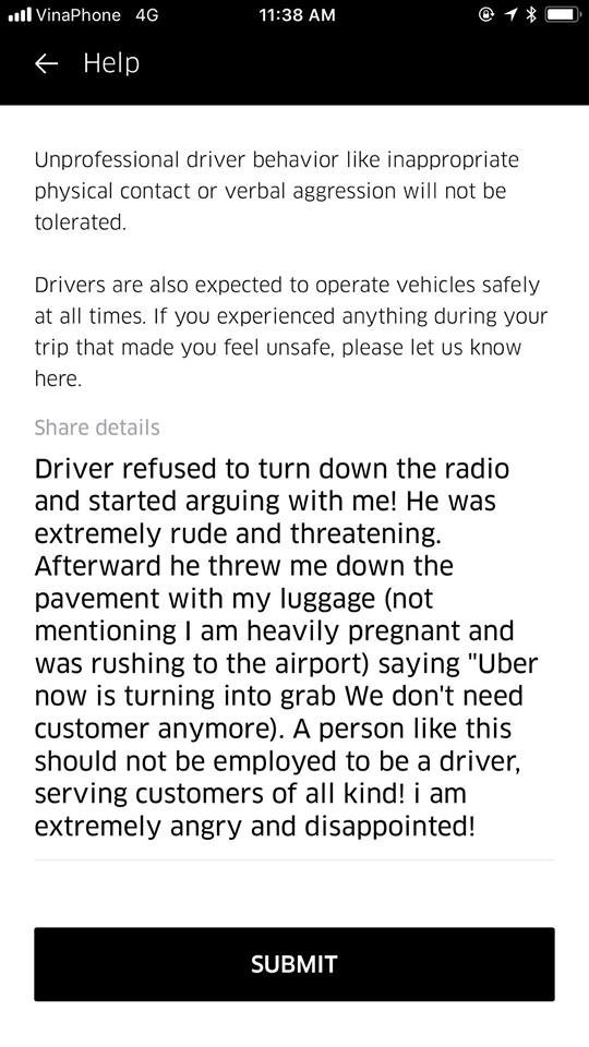 Siêu mẫu Hà Anh bức xúc vì bị tài xế Uber đuổi xuống xe, vứt hành lý ra đường: Uber sáp nhập Grab rồi, chúng tôi không cần khách nữa - Ảnh 2.