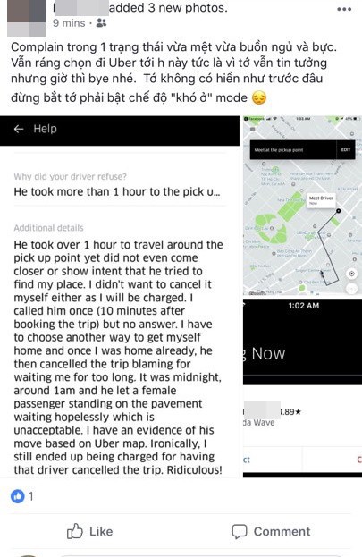 Uber liên tục bị phàn nàn trong những ngày cuối cùng trước khi sáp nhập Grab: Hủy chuyến, không cần khách, chỉ nhận tiền mặt! - Ảnh 7. Uber liên tục bị phàn nàn trong những ngày cuối cùng trước khi sáp nhập Grab: Hủy chuyến, không cần khách, chỉ nhận tiền mặt! - Ảnh 7.