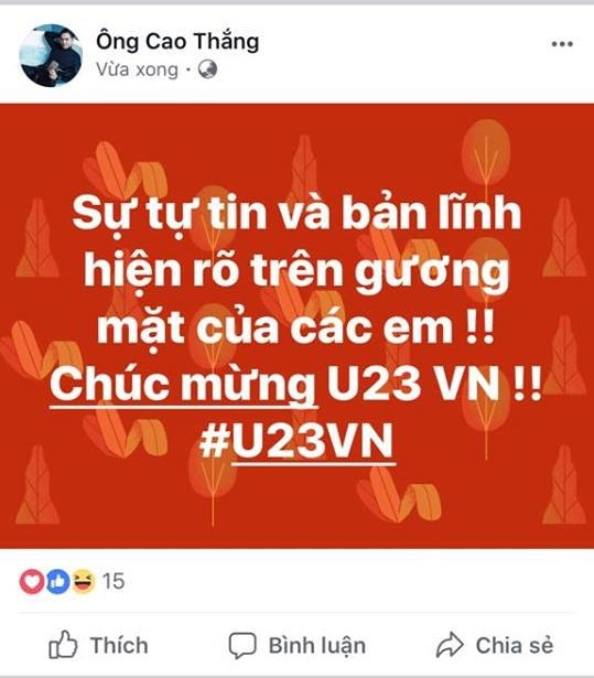 Hoa hậu Mỹ Linh, Á hậu Huyền My, MC Phan Anh và hàng loạt sao Việt phấn khích với chiến thắng lịch sử của U23 Việt Nam  - Ảnh 14.