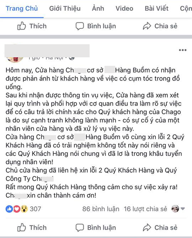 Trà sữa của một thương hiệu có tiếng Hà Nội bị tố bán kèm nguyên búi tóc và rác bẩn - Ảnh 4.