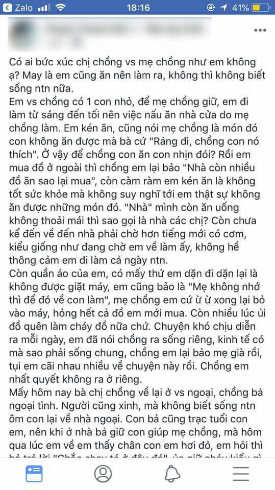 Đi làm cả ngày để nhà cửa cho mẹ chồng lo tất mà còn đăng đàn nói xấu, nàng dâu khó ăn khó ở này bị chị em ném đá dữ dội - Ảnh 1.