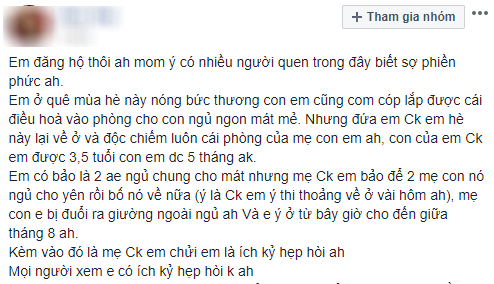 Giận sôi máu với câu chuyện mẹ trẻ tích cóp mua điều hòa để con ngủ cho mát nào ngờ bị em chồng và mẹ chồng song kiếm hợp bích cướp mất - Ảnh 1.