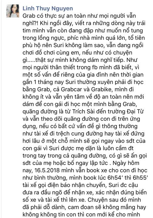 Grab xin lỗi khách hàng, tạm ngưng quyền sử dụng ứng dụng của tài xế bị tố gạ gẫm bé gái 9 tuổi - Ảnh 3.