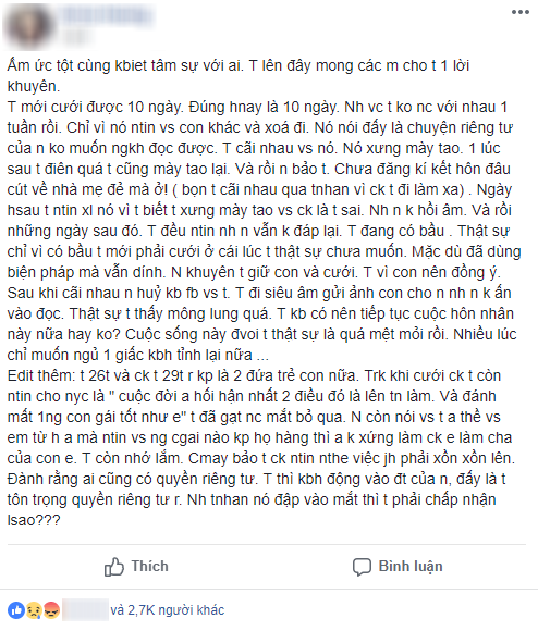 Cưới được 10 ngày hết 7 ngày giận nhau không nói chuyện, chồng còn đuổi vợ bầu về nhà mẹ đẻ vì lý do rất vớ vẩn - Ảnh 1.