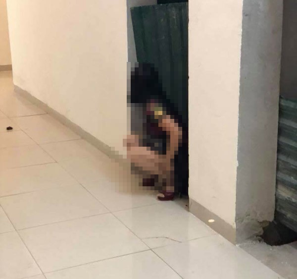 Hà Nội: Người phụ nữ vô tư phóng uế ngay tại sảnh thang máy chung cư - Ảnh 1.
