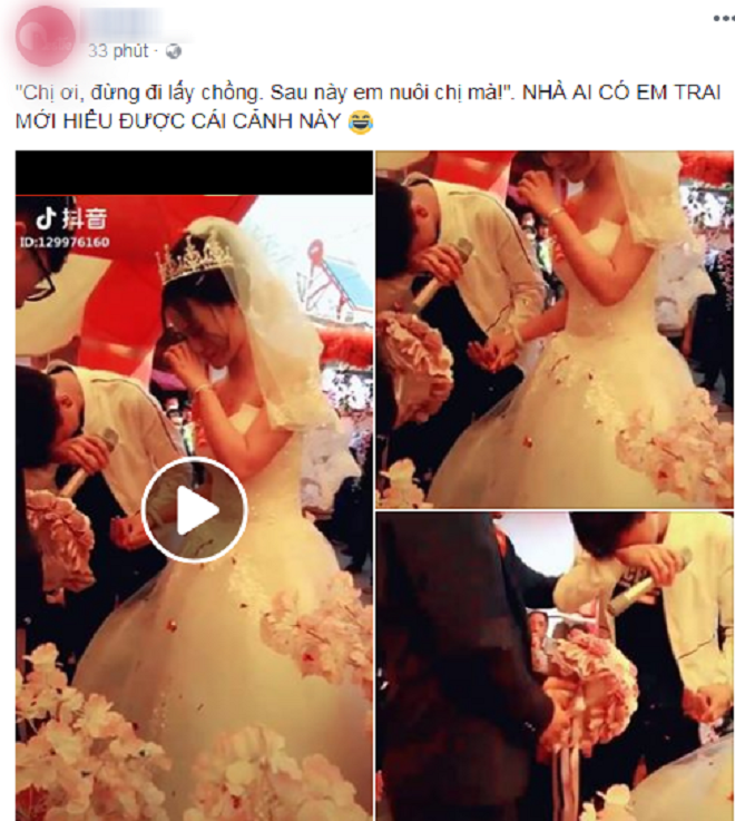 Thanh niên đẹp trai khóc như mưa trong ngày chị gái đi lấy chồng khiến người ta không khỏi xót xa - Ảnh 2.