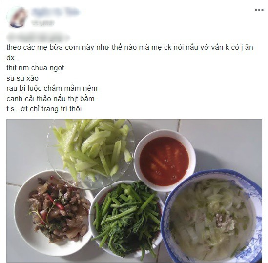 Nấu mâm cơm đủ món mặn, món xào, nàng dâu vẫn bị mẹ chồng chê nhìn chẳng có gì để gắp - Ảnh 1.
