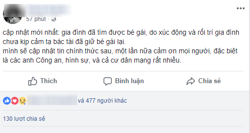 Không có vụ bắt cóc nào, bé gái 8 tuổi bị mất tích ở công viên Đầm Sen được tìm thấy do đi lạc - Ảnh 2.