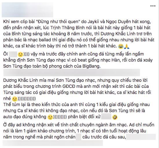 Từng gay gắt chuyện Sơn Tùng đạo nhạc, nhưng nay Dương Khắc Linh lại bất nhất quan điểm khi sáng tác của mình giống nhạc người khác? - Ảnh 5. Từng gay gắt chuyện Sơn Tùng đạo nhạc, nhưng nay Dương Khắc Linh lại bất nhất quan điểm khi sáng tác của mình giống nhạc người khác? - Ảnh 5.