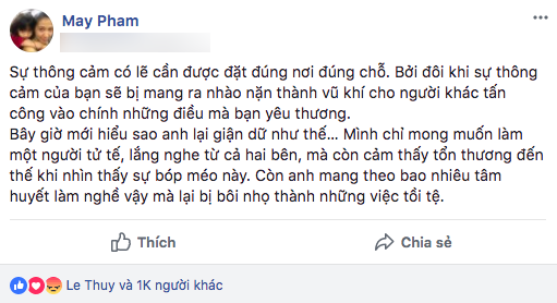 Phản ứng của Phạm Lịch trước chia sẻ vợ Phạm Anh Khoa lên tiếng bảo vệ chồng - Ảnh 1.