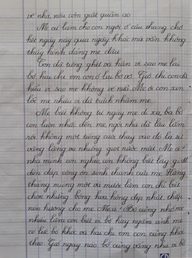 Ngày 1/6, bức thư 700 chữ gửi mẹ của cô bé lớp 5 khiến người đọc nghẹn ngào - Ảnh 2.