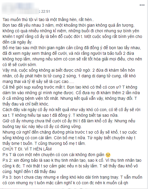 Chàng trai tâm sự chuyện chia tay bạn gái vì không sinh được con, dân mạng kẻ khuyên răn người mắng nhiếc - Ảnh 1.