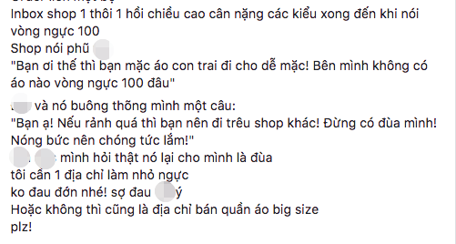 Đắng lòng cô gái ngực khủng bị chủ shop online mắng té tát: Không có áo cho vòng một 100cm, rảnh thì trêu shop khác - Ảnh 2.