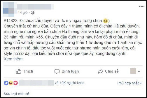 Cô gái khoe đi chùa cầu duyên vớ luôn người yêu, nhưng người ta chỉ chú ý lời bình đến từ cư dân mạng - Ảnh 1.