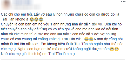 Phát hiện người yêu đã có một đời vợ, cô nàng hỏi mẹ anh thì được trả lời chưa có con thì vẫn là trai tân - Ảnh 1.