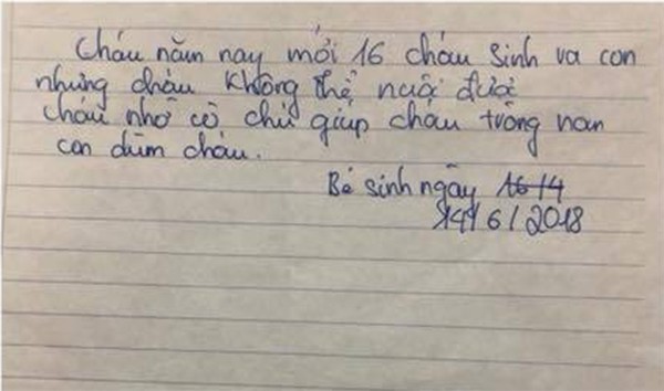 Hà Nội: Sản phụ 16 tuổi sinh con một mình rồi để lại cùng lời nhắn và bỏ đi - Ảnh 3.