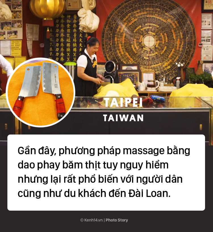 Bạn muốn khám phá phương pháp massage mới lạ và tuyệt vời? Hãy xem bức ảnh này về kiểu massage bằng dao băm thịt. Không chỉ mang lại cảm giác thư giãn sau giờ làm việc mệt mỏi, massage bằng dao còn giúp giải độc cơ thể và cải thiện sức khỏe. Hãy tìm hiểu thêm về phương pháp massage này qua hình ảnh chân thực này nhé!