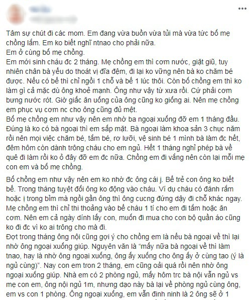 Than thở chuyện sinh con con nhờ bố đẻ lên chăm nhưng lại bị bố chồng cho nằm đất, mẹ trẻ không ngờ bị mắng té tát - Ảnh 1.