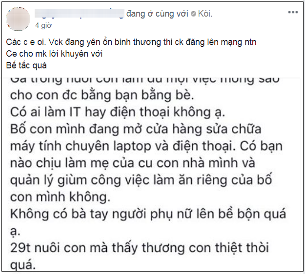 Gia đình đang hạnh phúc, vợ bỗng phát hiện chồng chụp ảnh hai bố con đăng lên mạng: Cần tìm mẹ cho con - Ảnh 1.