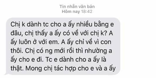 Mẹ trẻ nhận được tin nhắn yêu cầu tác hợp từ bồ nhí của chồng, cộng đồng chị em ra tay hiến nhiều kế hay - Ảnh 1.