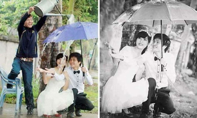 Ngã ngửa với sự thật về cơn mưa tình yêu trong những bức ảnh cưới lãng mạn - Ảnh 5.