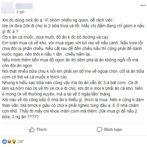 Mẹ chồng chỉ cho nàng dâu 20 nghìn để đi chợ mỗi ngày, 500 chị em nhiệt tình mách nước - Ảnh 2.