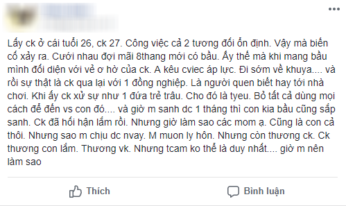 Con vừa tròn tháng đã hay tin bồ nhí của chồng cũng sắp sinh, cô vợ trẻ uất nghẹn hỏi chị em: Nên giữ hay buông? - Ảnh 1.