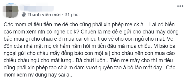 Làm dâu đâu có dễ dàng: Tiêu tiền mẹ đẻ cho mà bị mẹ chồng mắng xơi xơi, mua cái chiếu cũng không được - Ảnh 1.