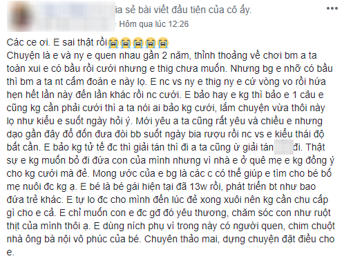 Trót dại mang thai nhưng lại bị gia đình bạn trai lừa dối chối bỏ, cô gái trẻ cay đắng đăng đàn đòi tìm bố mẹ nuôi cho con - Ảnh 1.