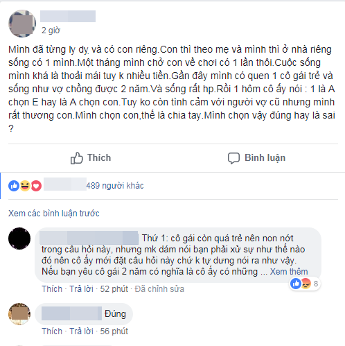 Yêu người đàn ông đã ly hôn, 2 năm sau cô gái trẻ đòi bạn trai phải chọn cô hoặc con riêng khiến các mẹ nổi điên - Ảnh 1.