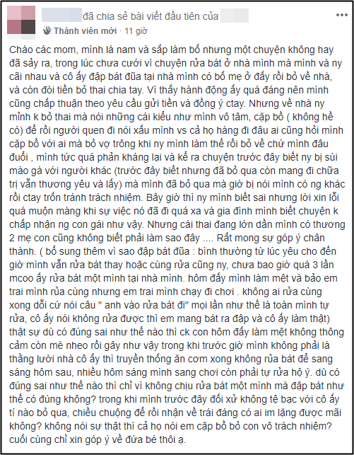 Dỗi người yêu không ra rửa bát cùng, cô gái mang bát nhà chàng trai ra đập rồi bỏ về đòi phá thai, chia tay - Ảnh 1.