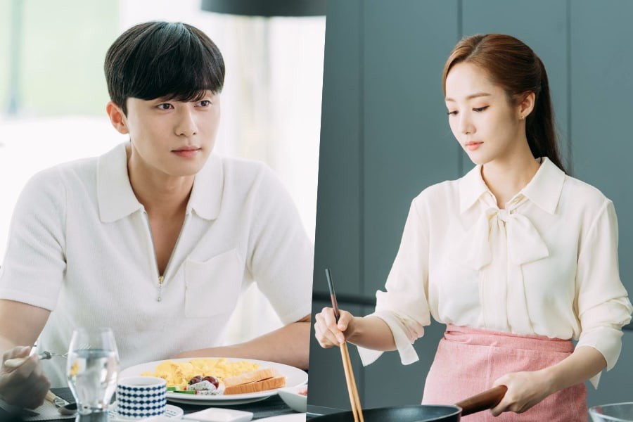 Thư ký Kim lần đầu tự tay nấu bữa sáng tình yêu cho Park Seo Joon - Ảnh 1.